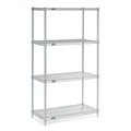 Nexel Nexelate Wire Shelving Starter Unit, Silver Epoxy, 60W x 24D x 86H 24608EP